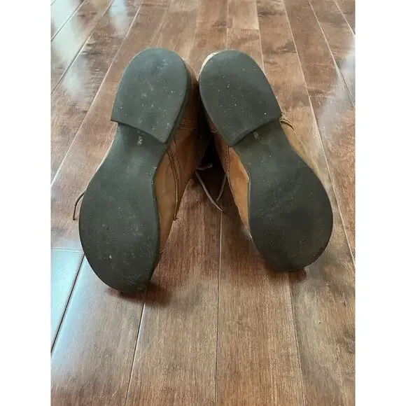 Steve Madden Camarro Ankle Boot Tan Leather Sz 7 Combat Boho Biker Victorian Y2K - Picture 12 of 13